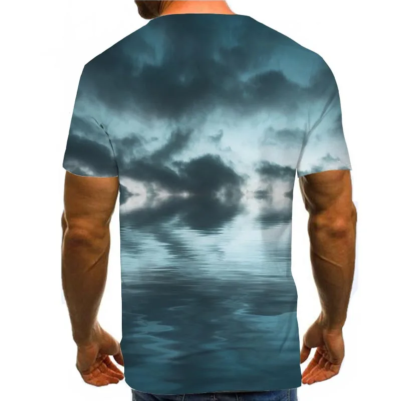

Men Graphic T Shirts Round Neck 3D Print Short Sleeve Daily Tops Scenery Tees