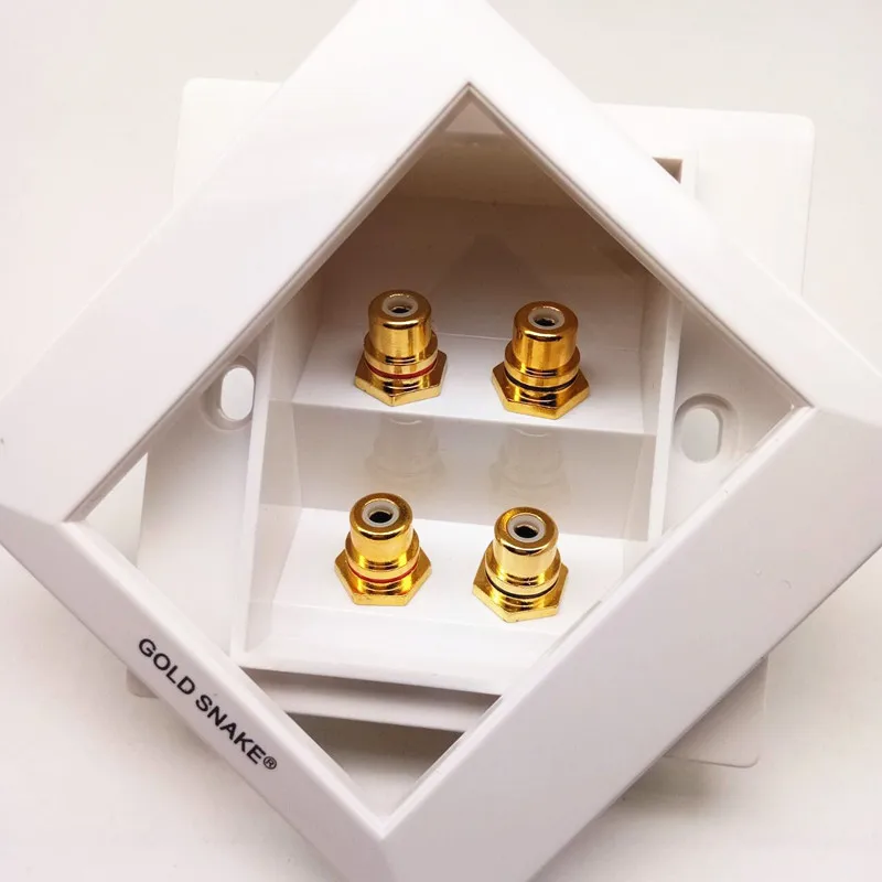 Шкатулка-коннектор snake RCA с креплением на панели четырехсторонняя аудиосвязь