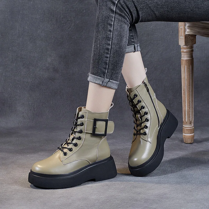 

Boots New Women Fashion Design Platform Boots Round Brand Women Shoe Luxury Winter Shoes For Women 2021 Footwear Casual Shoes