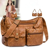 high quality women large capacity shoulder bag pu leather female fashion simple messenger bag retrotote handbag crossbody bags