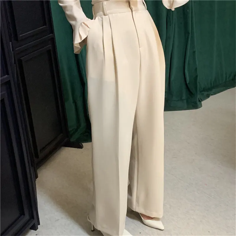 Женские повседневные Простые прямые брюки Alien Kitty шикарные однотонные полной