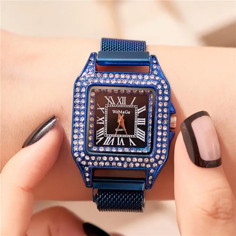 

montre femme Luxury Women Watch Diamond Montre Femme Mesh belt Fashion Quartz Wristwatch Square Woman Watch reloj mujer relogio