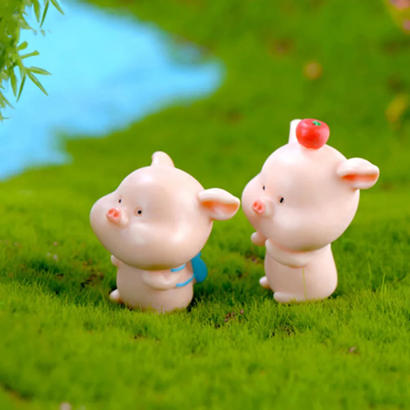 9 шт./компл. Милая свинка семейная фигурка модель животного мох микро пейзаж