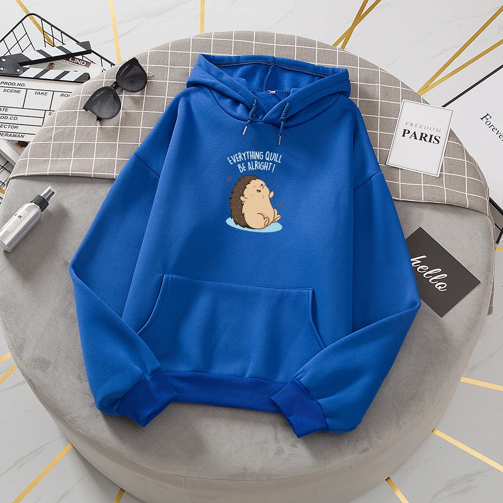 Cartoon Fleece Hoodie Feminine Itself Animal Printed Sweetshirt for Girls Sweterek Damski Woman Harajuku Sweatshirts Comfortable