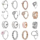 Женское кольцо из серебра 925 пробы, с ажурным узором в виде сердец