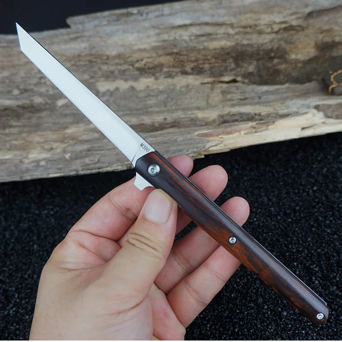 Outdoor survival folding knife ball bearing M390 steel desert iron wood camping hunting pocket knife EDC tool car multi-tool