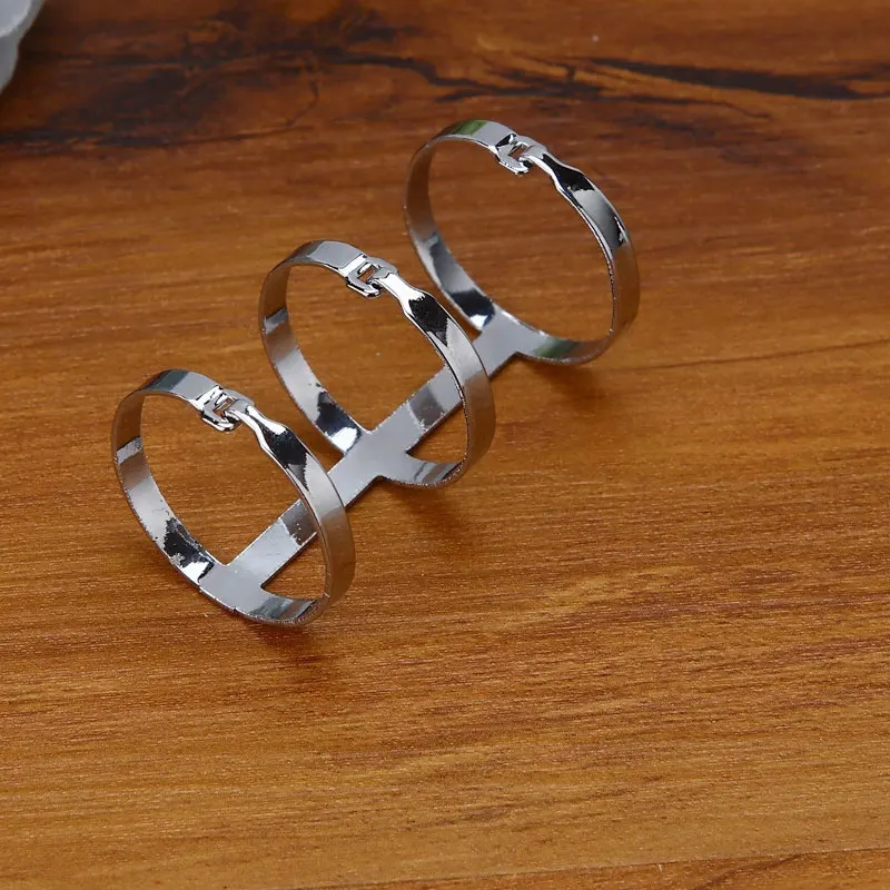 Silver-20mm 2шт 20 мм Золотой из листового металла блокнот из листового металла 3 кольца связывающее кольцо открытие лап обруч DIY скрепки зажимы металлическое кольцо - Цвет: Silver-20mm