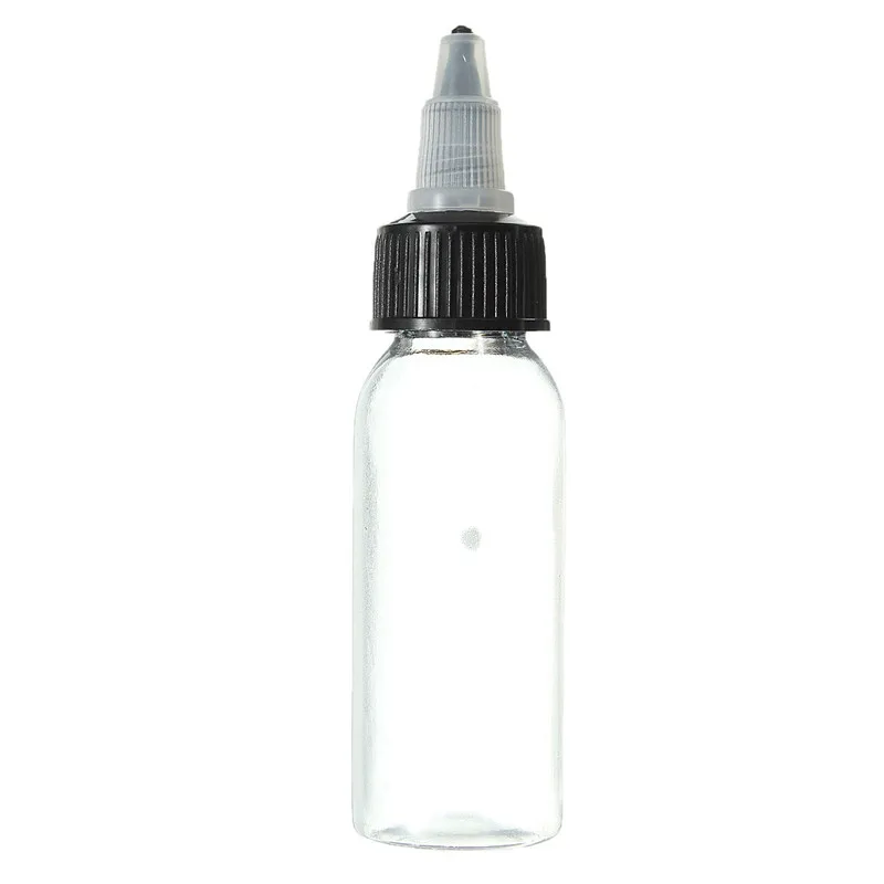 

10PCS 30ml 1OZ White Twist Top Cap Empty Plastic Tattoo Ink Pigment Clear Transparent Bottle Supply Tattoo Accessoires 108x27mm