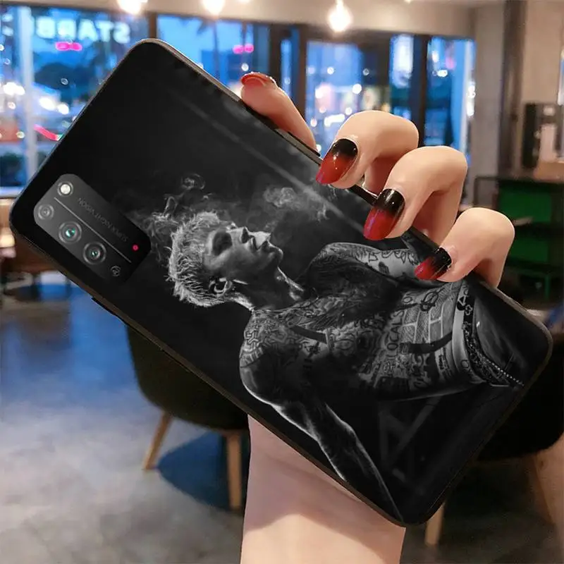 HUAGETOP Machine Gun kelly MGK Модный мягкий черный чехол для телефона Huawei Honor 30 20 10 9 8 8x 8c v30 Lite
