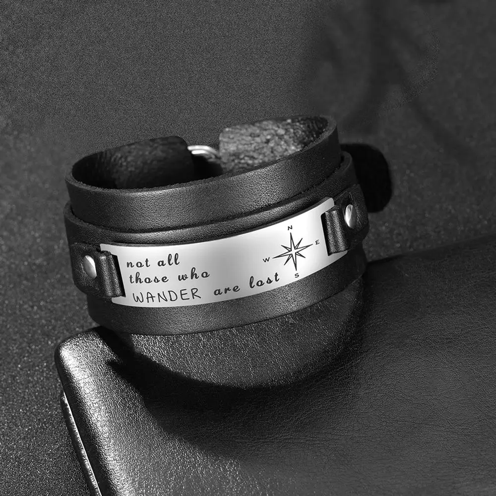 My Shape Genuine Leather Bracelet Faith Hope Love Inspiration Cross Stainless Steel Religious Jewelry Men Punk Bangle Gift | Украшения и