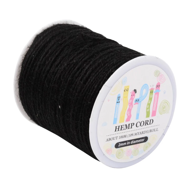 

2mm Colored Hemp Cord for Jewelry Making DIY bracelet necklace supplies accessories, about 109.36yards/roll(100m/roll) F80