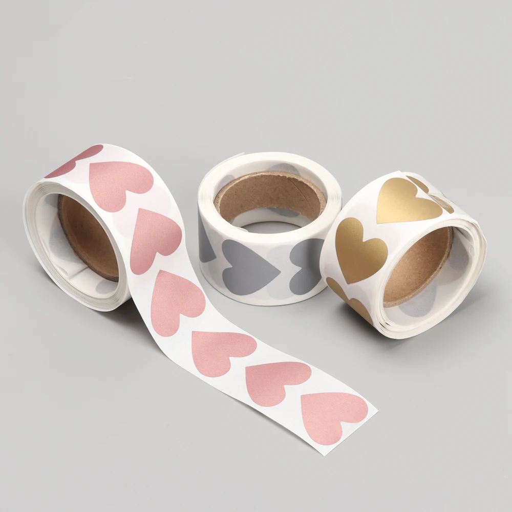 

1 Roll 500pcs Round/Heart Scratch Off Stickers 1 Inch Scratch Off Labels Sticker for Party Activity Favors Stationery Sticker