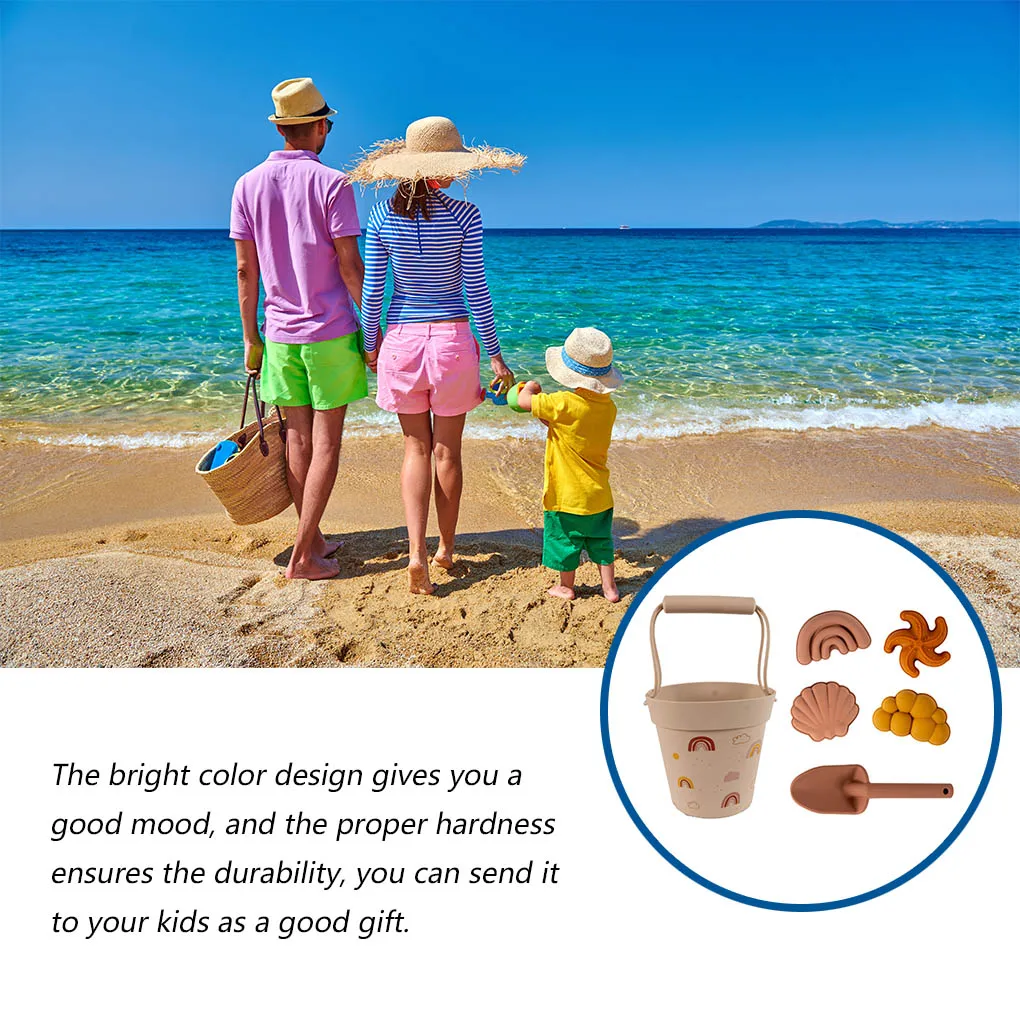 

Silicone Children Beach Toys 6 Pcs Kit Baby Summer Digging Sand Tool with Shovel Water Game Play Outdoor Seaside Kids Toy Set