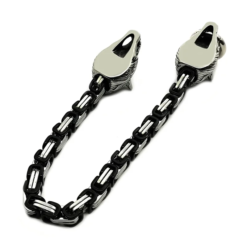 Мужской браслет-цепочка из нержавеющей стали с головой волка модные аксессуары