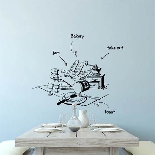 Настенные наклейки в виде кофейни кофе молока чая|Наклейки на стену| |