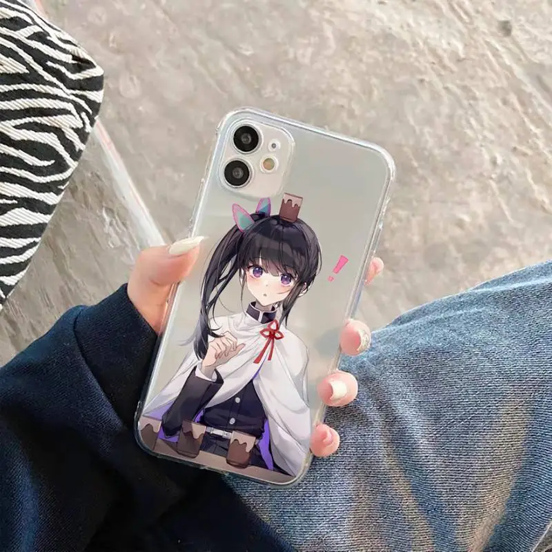 

fun design aesthetics Demon Slayer Phone Case Transparent Clear for iPhone 11 12 mini pro XS MAX 7 8 6 6S Plus X 5S SE 2020 XR