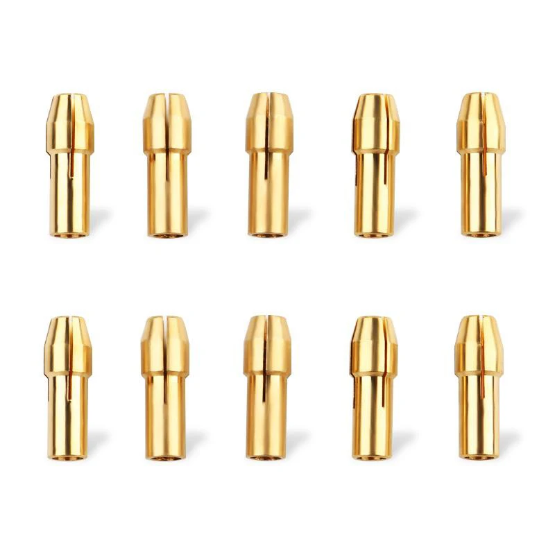 

10PCS/Set Brass Drill Chucks Brass Collet Bits 4.3mm 4.8mm Shank Screw Nut Replacement For Rotary Tool Mini Drill Chuck