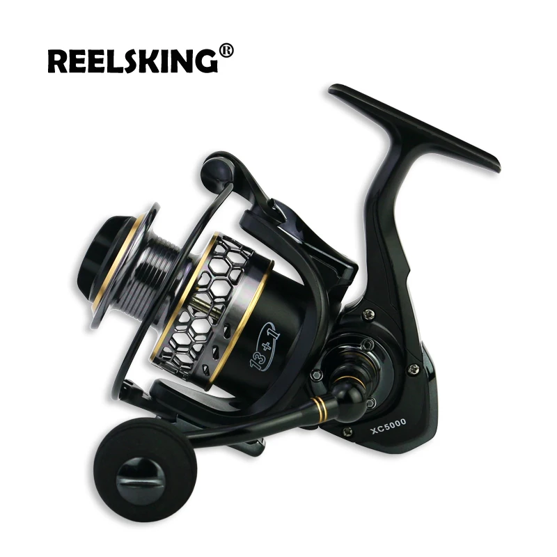 REELSKING Новинка 5,5: 1 спиннинговая катушка резные металла Катушка спиннинговая катушка для ловли рыбы в пресноводных водоемах