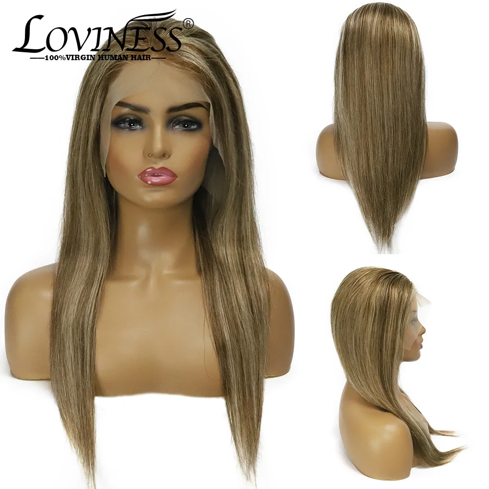 

Highlight 13x4 Lace Front Human Hair Wigs Ombre Blonde Free Part Long Straight Hair Wig Brazilian Remy Hair For Women Wigs