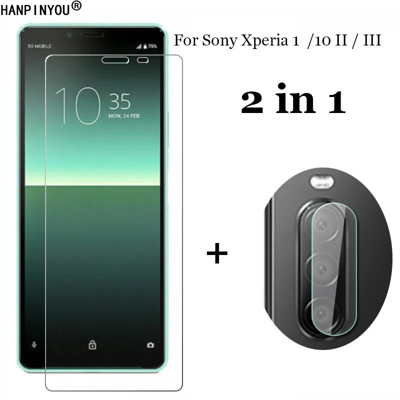 Закаленное стекло 2-в-1 для Sony Xperia 1 10 II III защитная пленка из мягкого волокна