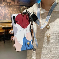 splicing wrist strap phone case for samsung galaxy s8 s9 s10 s20 fe s21 ultra note 8 9 10 lite plus 20 ultra lanyard cord cover