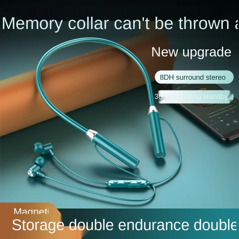 

Earphone BT5.0 Wireless Headset Magnetic Neckband Earphones IPX5 Waterproof Sport Earbud with Noise Cancelling Mic