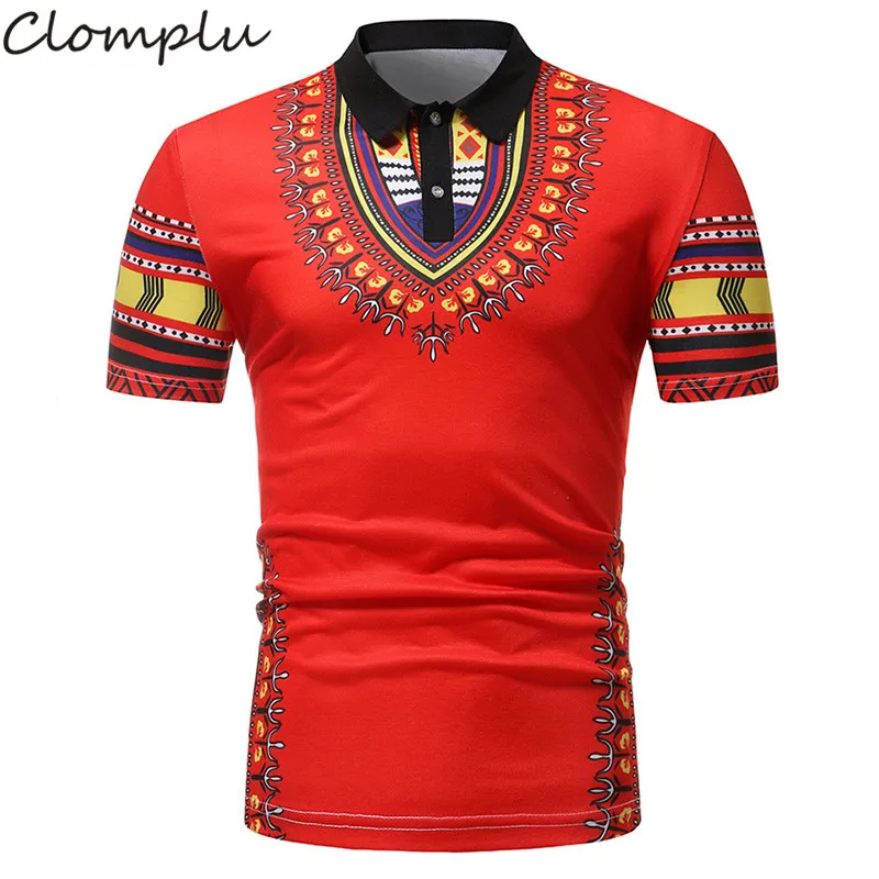 Clomplu одежда в африканском стиле Дашики Мужская модная футболка с короткими