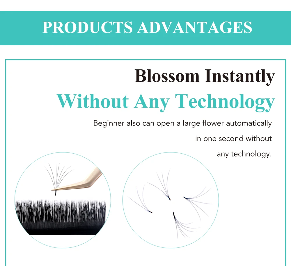 NATUHANA Easy fan ресницы для наращивания автоматические цветущие ресницы 1'S Blossom ресницы русский объем вентиляторы магнитные ресницы