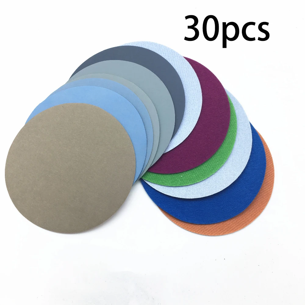 30pcs 3in Water Grinding 1500-10000Grit Round Sanding Discs Sandpaper Paper | Инструменты