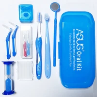 portable oral clean tool orthodontic oral care kit tooth brush mouth mirror interdental brush dental floss orthodontic clean kit
