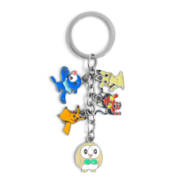 Брелок с покемоном Entei Eevee Swablu Piplup Poke Ball Pikachu Ash Ketchum Rowlet милый забавный мультфильм металлический брелок Аниме подвеска