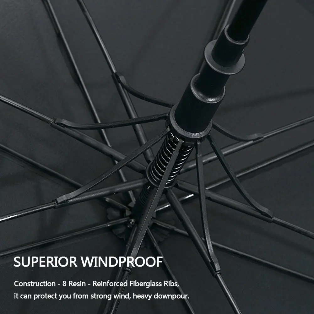 Oversize Automatic Umbrella Large Golf Strong Windproof Semi Auto Long Double Layer Outdoor Man Women Business | Дом и сад