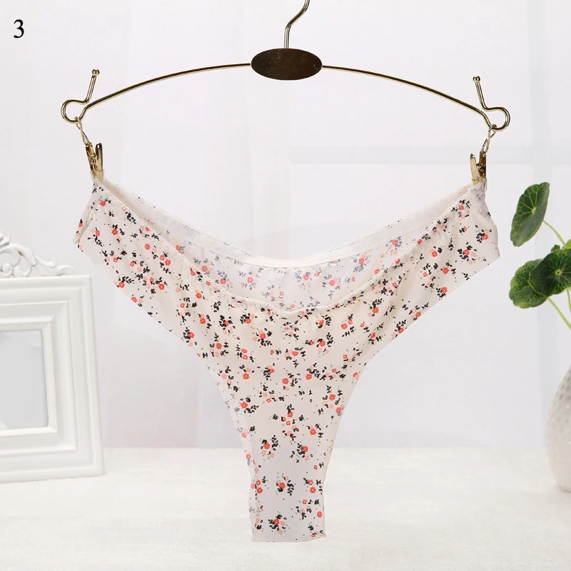 1 шт. женское Бесшовное нижнее белье с цветочным принтом|Женские трусики| |