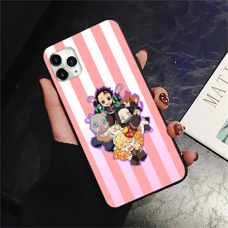 

Demon Slayer Kimetsu No Yaiba Cute Phone Case for iPhone 11 12 pro XS MAX 8 7 6 6S Plus X 5S SE 2020 XR mini
