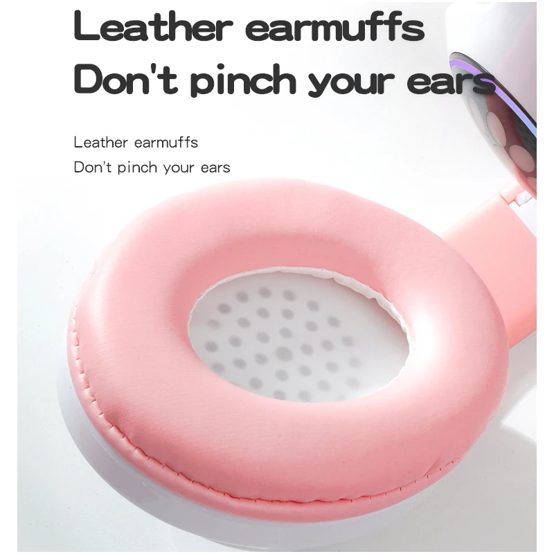 Беспроводные наушники со вспышсветильник милые кошачьи ушки с микрофоном и