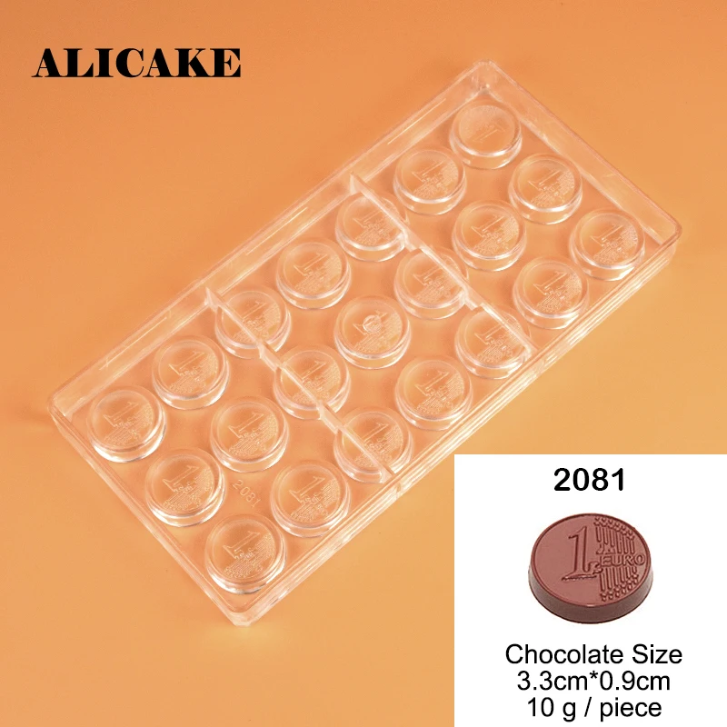 Поликарбонатные формы для шоколада 21 отверстие 1 евро конфеты шоколад