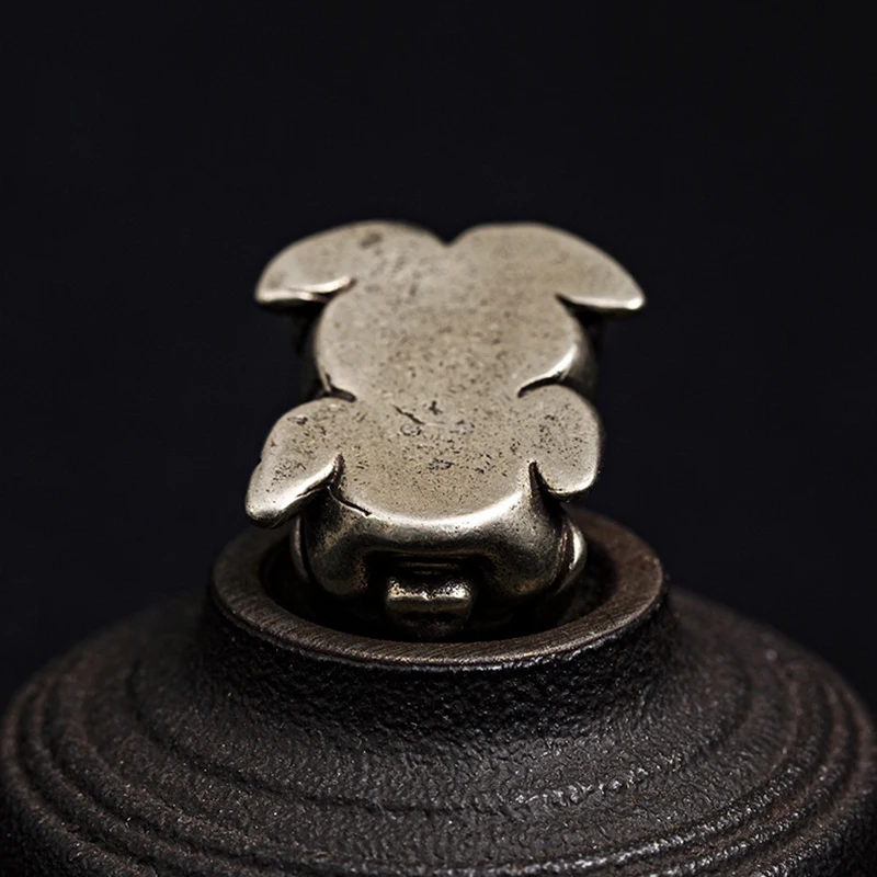 Винтажный белый латунный милый брелок на ключи в форме поросенка кольцо подвеска