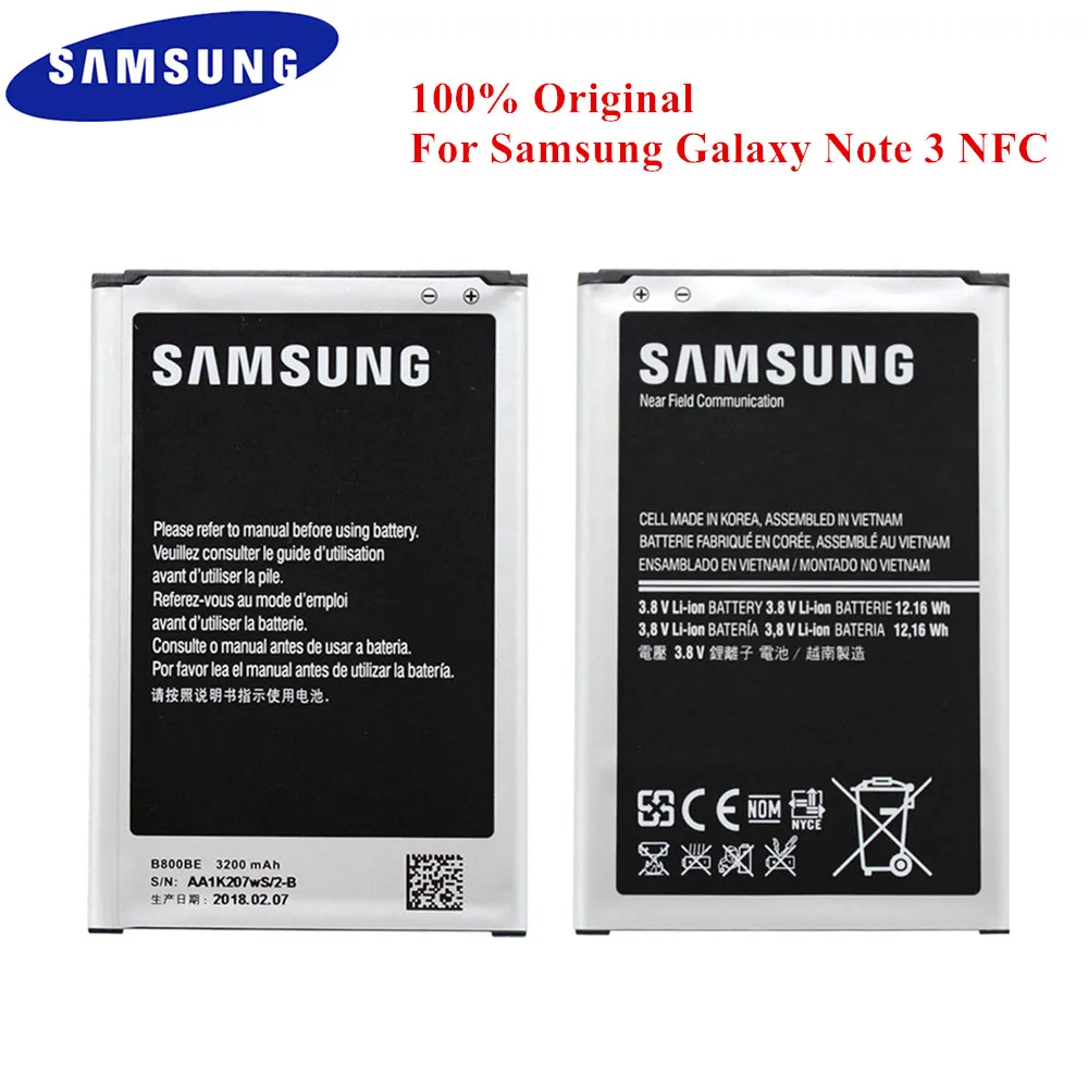 Батарея B800BE для samsung Galaxy Note 3 N900 N9006 N9005 N9000 N900A N900T N900P N900K 3200 мАч с NFC B800BU