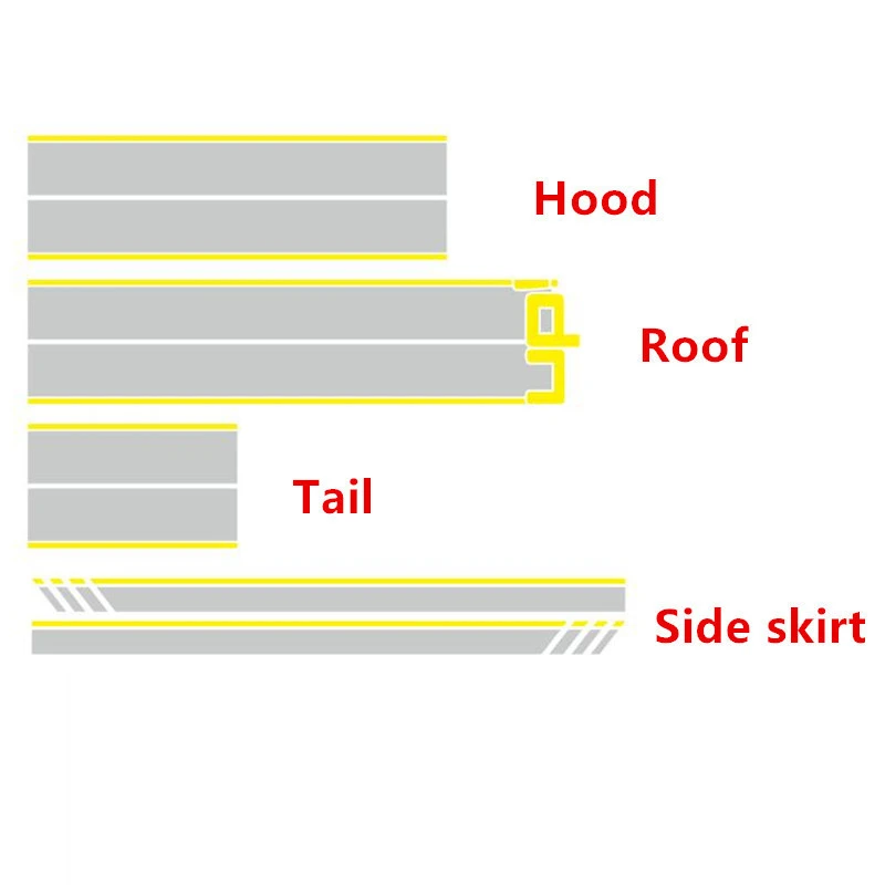 Наклейка на крышу гоночного типа для Volkswagen