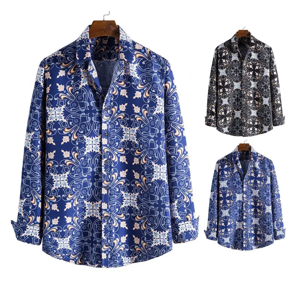 

Streetwear Stylish Floral Print Long Sleeve Shirt Stylish Shirt Printed for Daily Wear