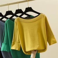 ljsxls knitted jumper summer tops o neck pullovers casual sweaters women solid short sleeve loose sweater 2021 pull femme