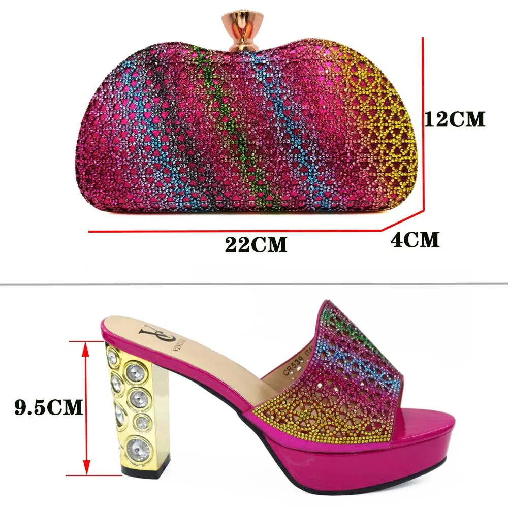 

Latest Design Shoes and Bag for Party Wedding Plus Size Women Shoes 43 Women Italian Shoes with Matching Bag Slip on Party Pumps