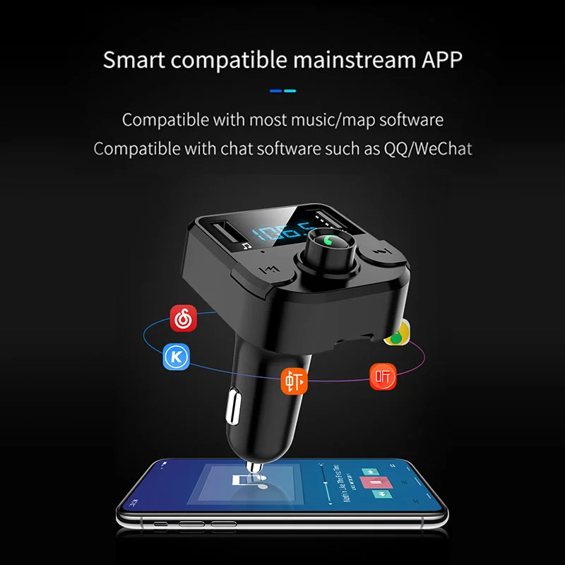Беспроводной громкой связи Bluetooth автомобильный комплект fm трансмиттер с USB MP3