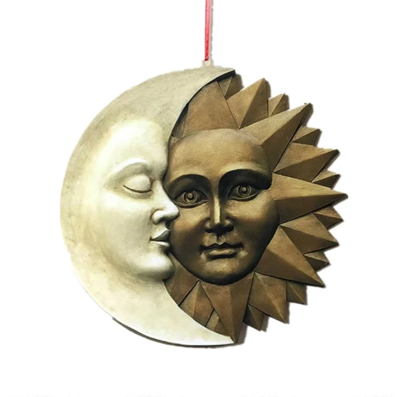 

Celestial Harmony Sun and Moon Indoor Outdoor Wall Sculpture Ornament 12 Inch Hanging Art Home Garden Decoration