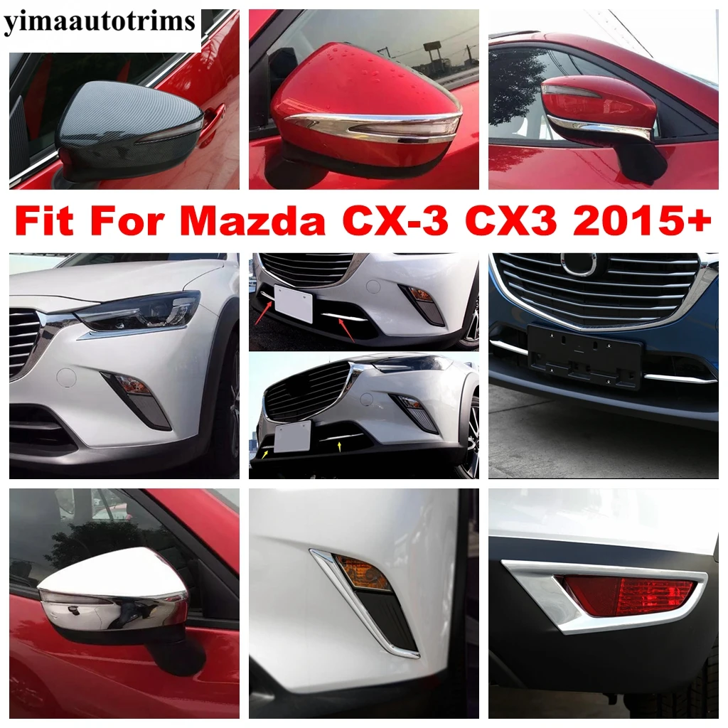 

ABS Chrome Front Fog Head Lights Lamps Eyelid Eyebrow Stripes Cover Trim Fit For Mazda CX-3 CX3 2015 - 2021 Exterior Accessories