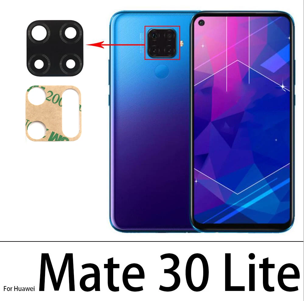 Стеклянный объектив задней камеры с клеем для Huawei Mate 10 Lite 20 20X 9 Pro 30 Honor 9i Nova 2i 8 Se