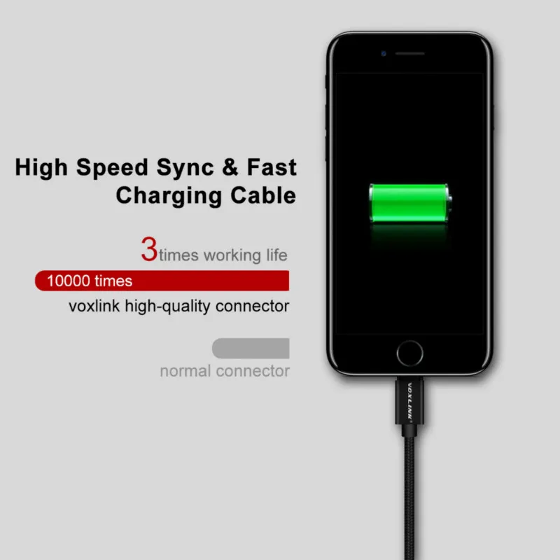 VOXLINK 8 Pin USB кабель быстрого зарядного устройства переходной USB кабель для iphone 7 6s iphone xs плюс 5 5S ipad mini Мобильный телефон кабели