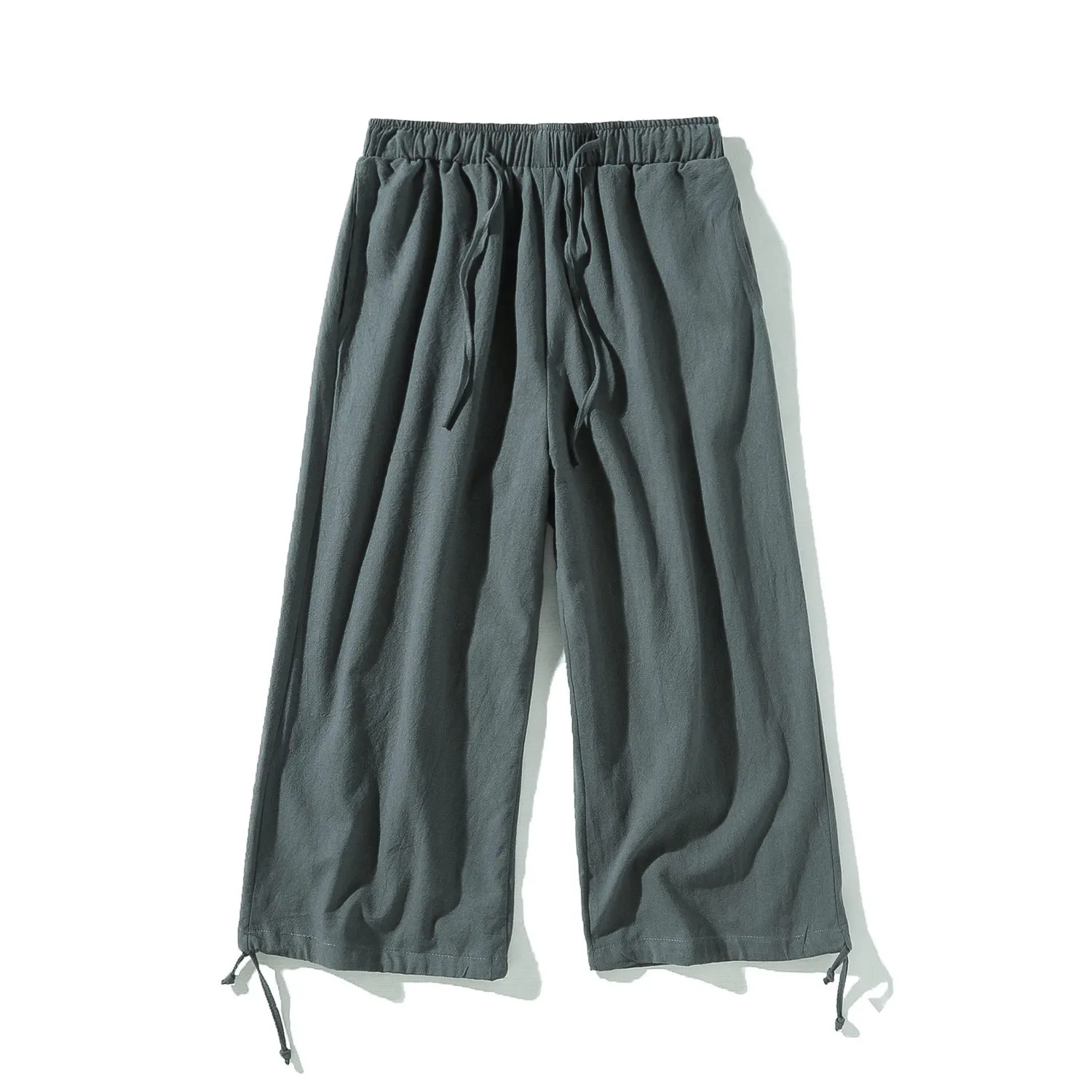 

Summer 5XL Men Sweatpants Linen Nepal Wide Leg Loose Hippie Sport Pant Bloomers Baggy Casual Jogger Running Fitness Workout Pant