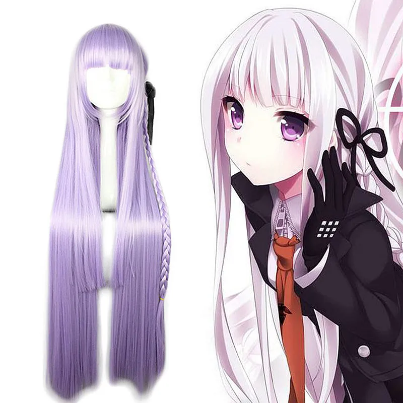 Аниме Danganronpa Kirigiri парик Kyouko Косплей Костюм Dangan Ronpa Женские Длинные Синтетические
