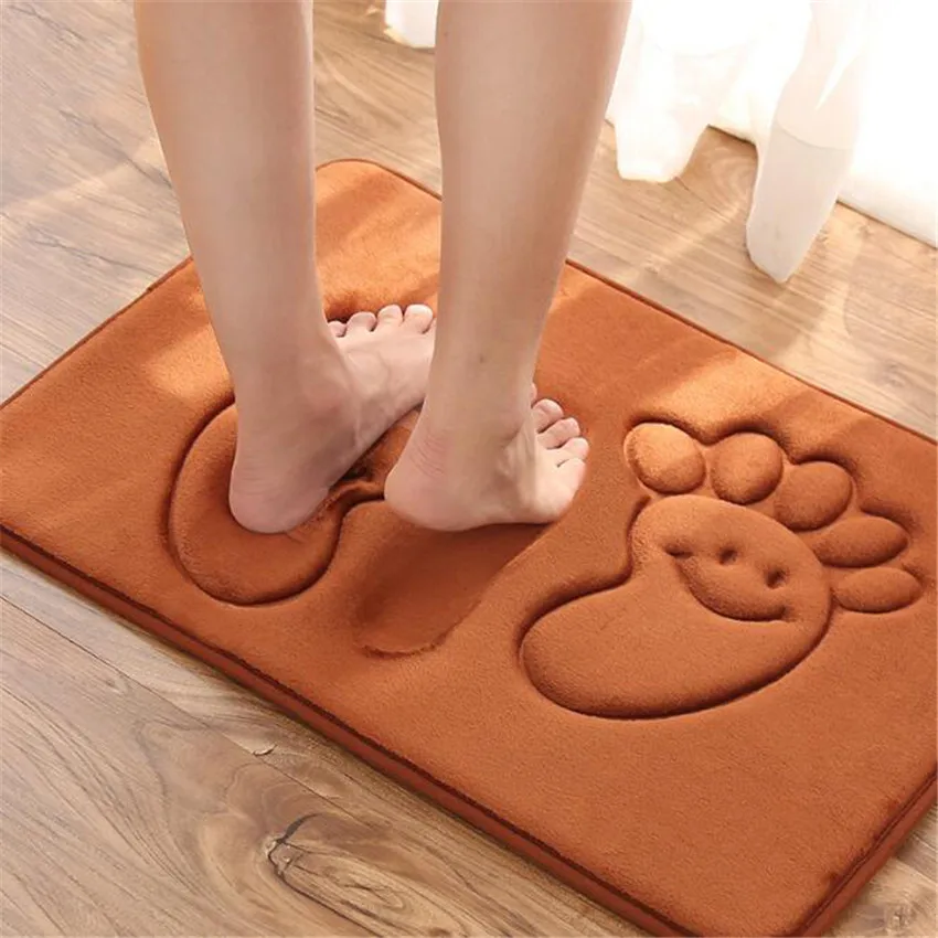 

40*60cm Foot Pad Rug Coral Velvet Bath Mat Anti-Slip Bathroom Toilet Shower Pads Floor Mats Rugs Household Doormat Carpet